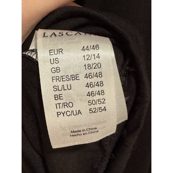 Lascana Women's Black V-Neck Flutter Short Sleeve Faux Wrap Blouse Size US 12-14 - Picture 6 of 7